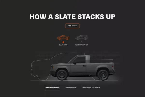 SLATE Auto | The Customizable EV That Works for You - Landing design inspiration