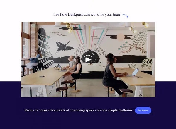Coworking Spaces & Shared Offices | Deskpass - Landing design inspiration
