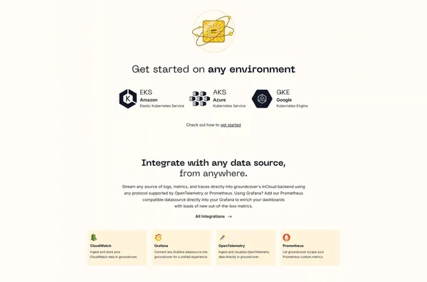 groundcover | Observability, for the Cloud. - Landing design inspiration