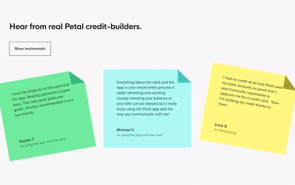 Petal - Responsible credit for the modern world. - Landing design inspiration