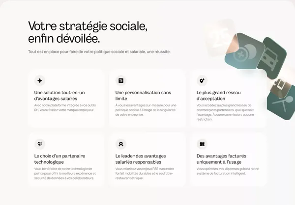 Worklife - Les avantages salariés au cœur de votre politique RH - Landing design inspiration