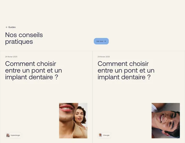 Jacques + Cie – Clinique dentaire à Québec - Soins dentaires humains & professionnels à Sainte-Foy - Product page design inspiration