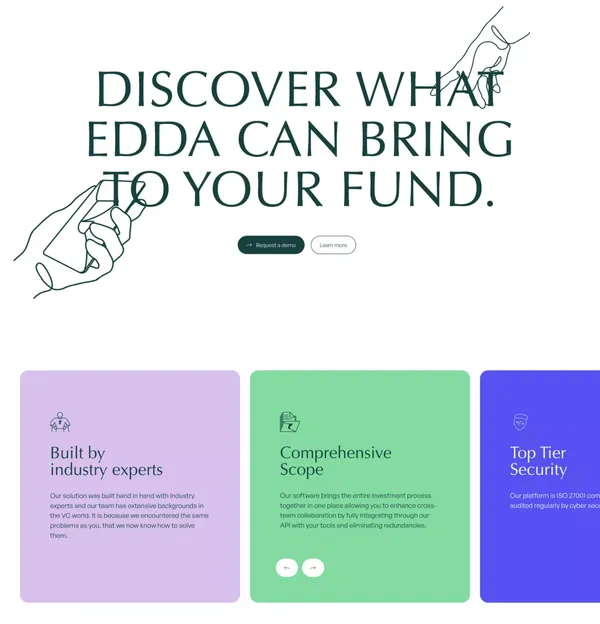 Investto create - Edda - Landing design inspiration
