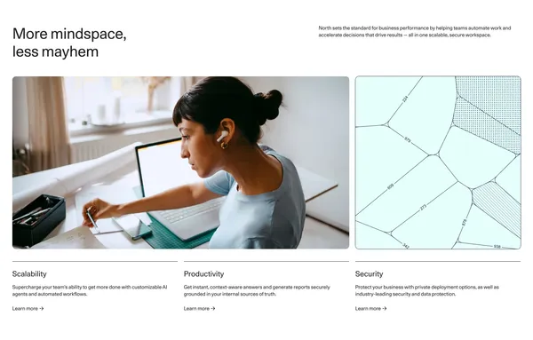 North: The AI Platform Where Work Flows | Cohere - Landing design inspiration