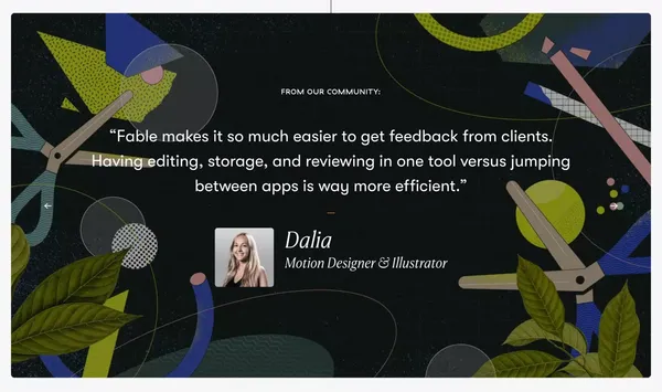 Fable – The web-based motion design platform - Landing design inspiration