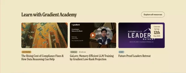 Gradient: AI for Investors - Landing design inspiration
