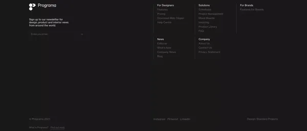 Interior Designer & Architect Project Management Software - Programa - Landing design inspiration