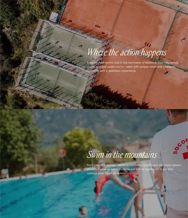 Sóller Tennis Club - Landing design inspiration