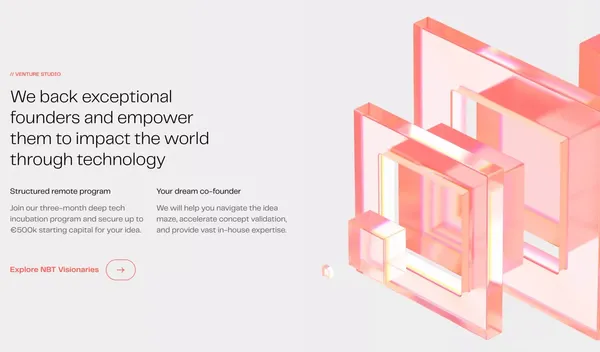 Next Big Thing AG (NBT) is the leading venture studio and technology provider for the Internet of Machines | Next Big Thing AG - Landing design inspiration