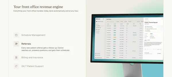Clarion | Automate phone based workflows with conversational AI - Landing design inspiration
