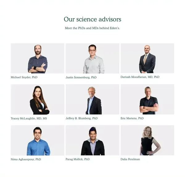 Eden's — Synbiotic Gut Health Supplements For A Healthier You - Landing design inspiration