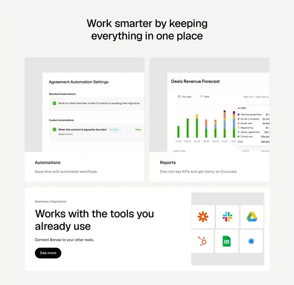 Bonsai - Business management software - Landing design inspiration