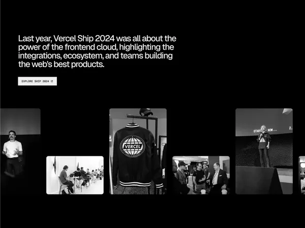 Vercel Ship - Landing design inspiration