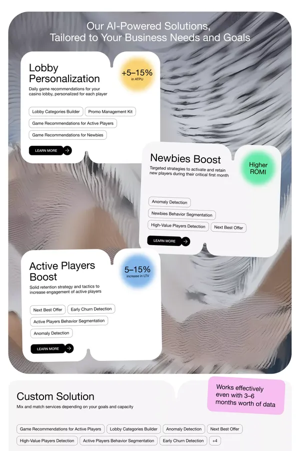 The Playa — AI-Driven Personalization for iGaming - Landing design inspiration