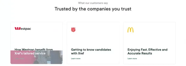 Xref | Most trusted online employment checking platform - Landing design inspiration
