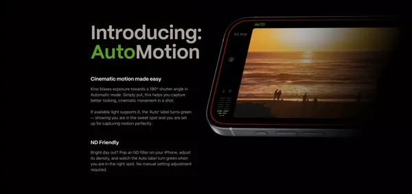 Kino — Pro Video Camera for iPhone - Landing design inspiration