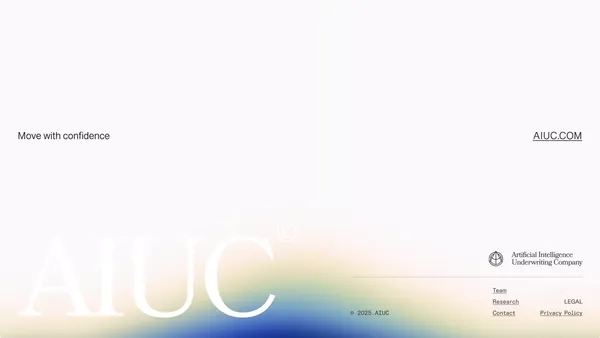 AIUC | AI agent standard & insurance - Landing design inspiration