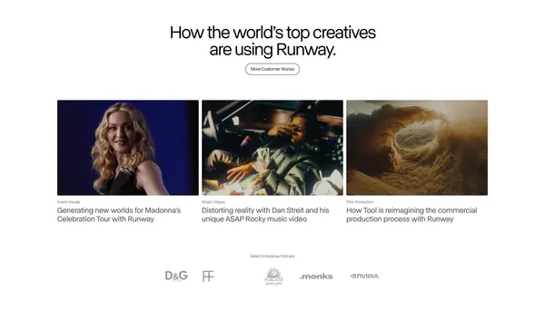 Runway | Tools for human imagination. - Landing design inspiration