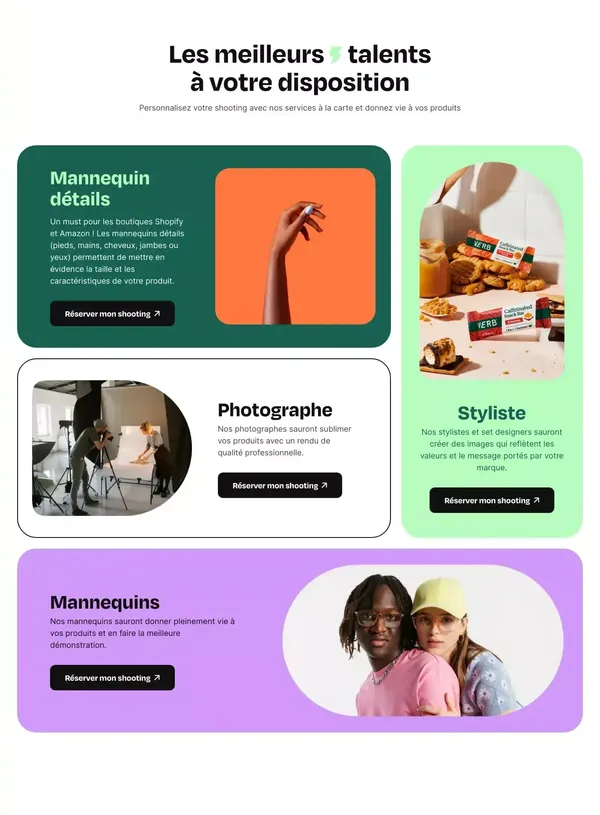 Shootime - Shooting clé en main sans vous déplacer - Landing design inspiration