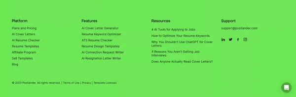 Postlander | AI Cover Letters, Resume Checker, and More - Landing design inspiration