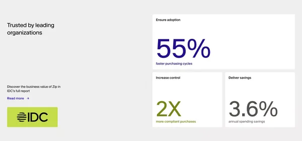 Smart procurement starts with Zip | Zip - Landing design inspiration