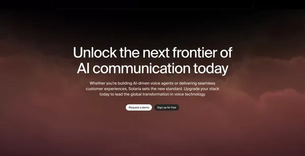 Solaria I The first truly universal speech-to-text model - Landing design inspiration