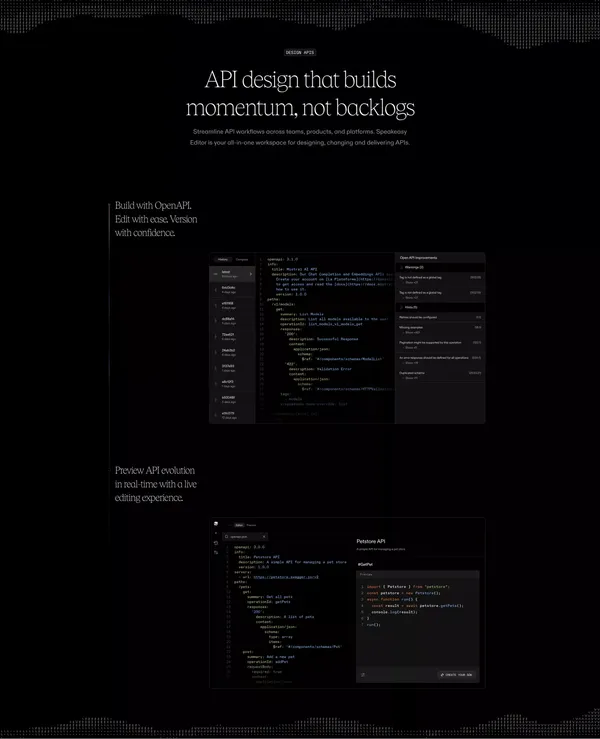 Generate MCP servers & SDKs from OpenAPI | Speakeasy - Landing design inspiration