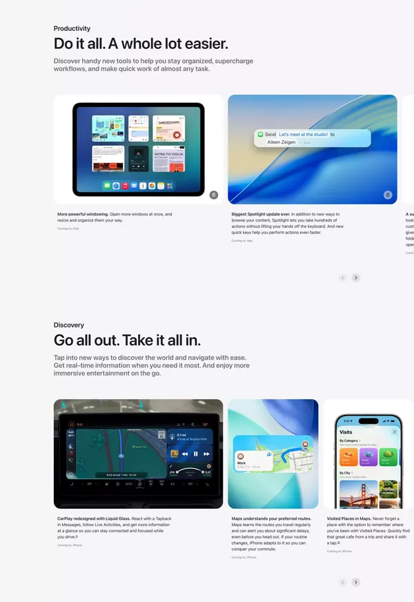 OS - Top OS Features - Apple - Landing design inspiration