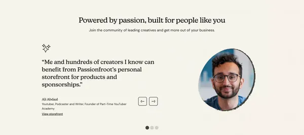Passionfroot | Where Creators do Business - Landing design inspiration