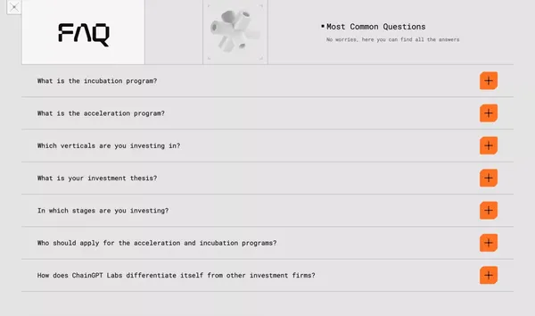 ChainGPT Labs | Fund, Incubate and Accelerate Web3 Projects - Landing design inspiration
