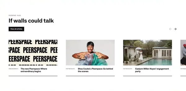 Peerspace | Unique venues for meetings, events, photo & film shoots - Landing design inspiration