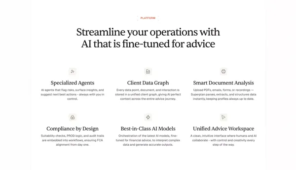 Superplan | AI Paraplanner at your service - Landing design inspiration