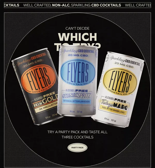 Sparkling RTD Cannabis Cocktails | Flyers Cocktail Co. - Ecommerce design inspiration