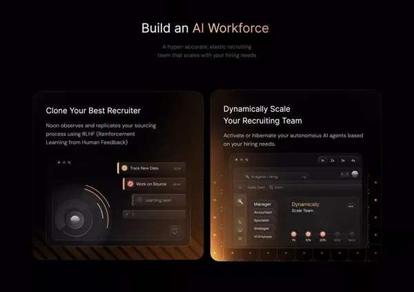 Noon | An AI teammate for every recruiting team - Landing design inspiration