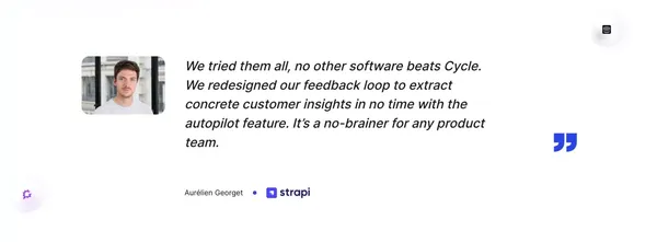 Cycle | Your feedback hub, on autopilot - Landing design inspiration