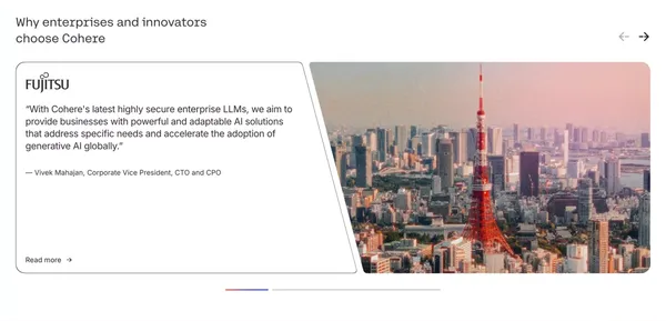 The World's Leading AI Platform for Enterprise | Cohere - Landing design inspiration
