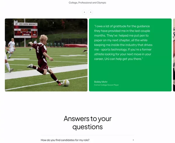 Urū is elevating the game - Landing design inspiration