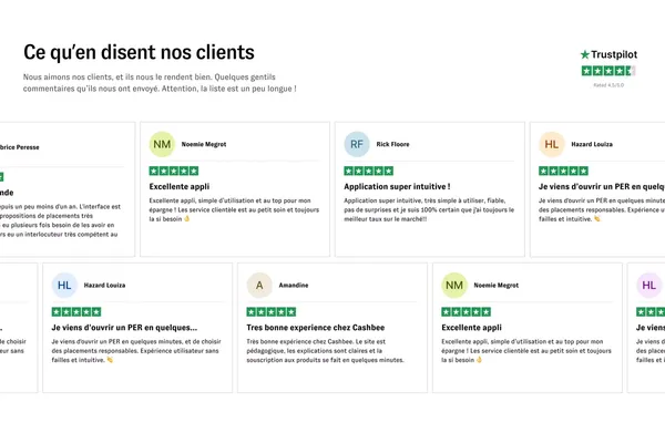 Cashbee — Les meilleurs placements, dans votre poche - Landing design inspiration