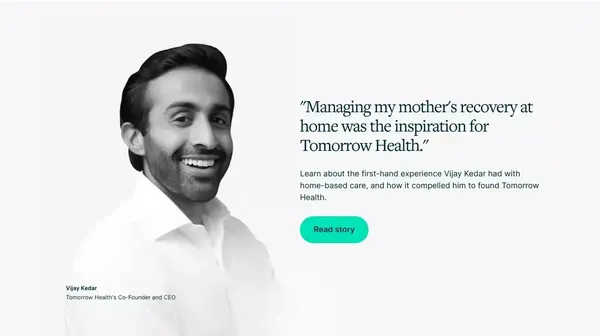 Tomorrow Health - Landing design inspiration