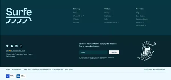 SURFE - Connect your CRM with LinkedIn in 60 seconds - Landing design inspiration