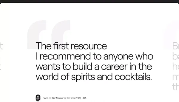 BarSmarts - The secret ingredient in every great drink - Landing design inspiration