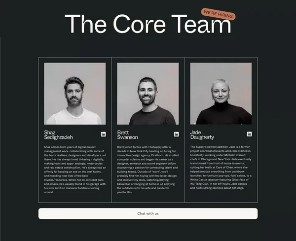 The Supply / Curated Digital Talent - Landing design inspiration