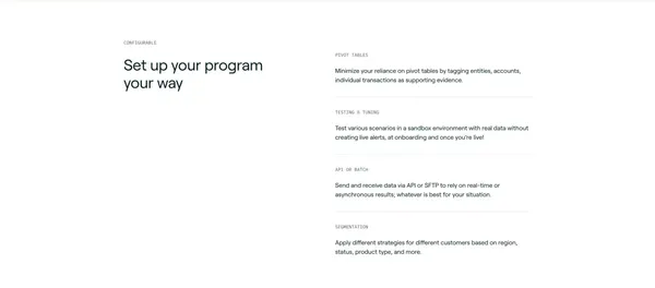 Sandbar | Modular anti-money laundering (AML) software - Landing design inspiration