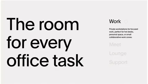Modular room-in-room system flexible office future | OmniRoom by Mute - Landing design inspiration