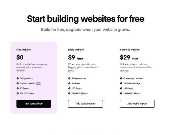 Visual development platform for designers and agencies - Ycode - Landing design inspiration