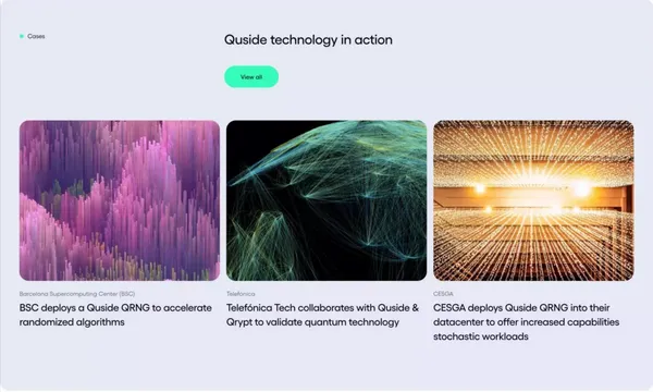 Quside – QRNGs for advanced solutions - Landing design inspiration