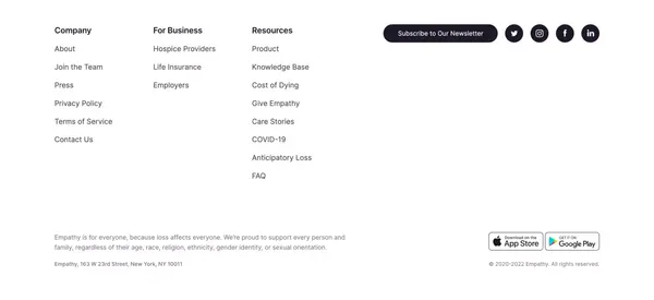 Support for Loss | Empathy - Landing design inspiration