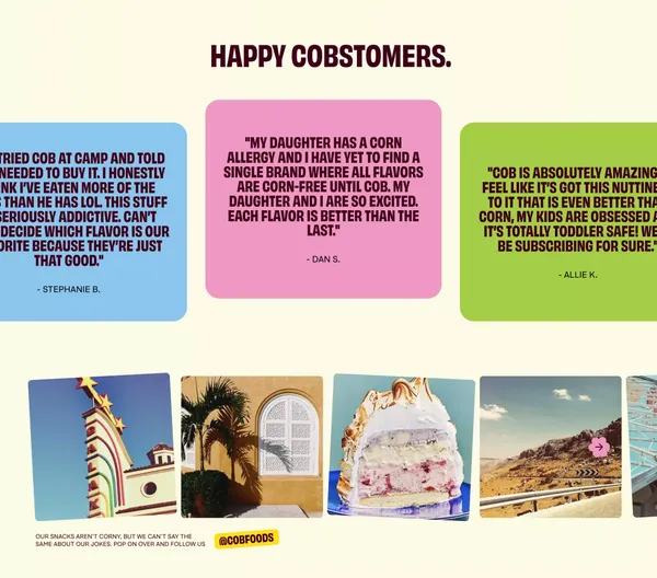 COB - CORN-FREE FOOD & SNACKS – Cob - Landing design inspiration