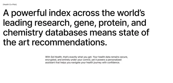 Sol Health — Your Personalized Health Co-Pilot - Landing design inspiration