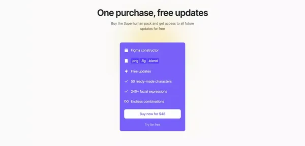 Superhuman 3D Character Builder - Landing design inspiration